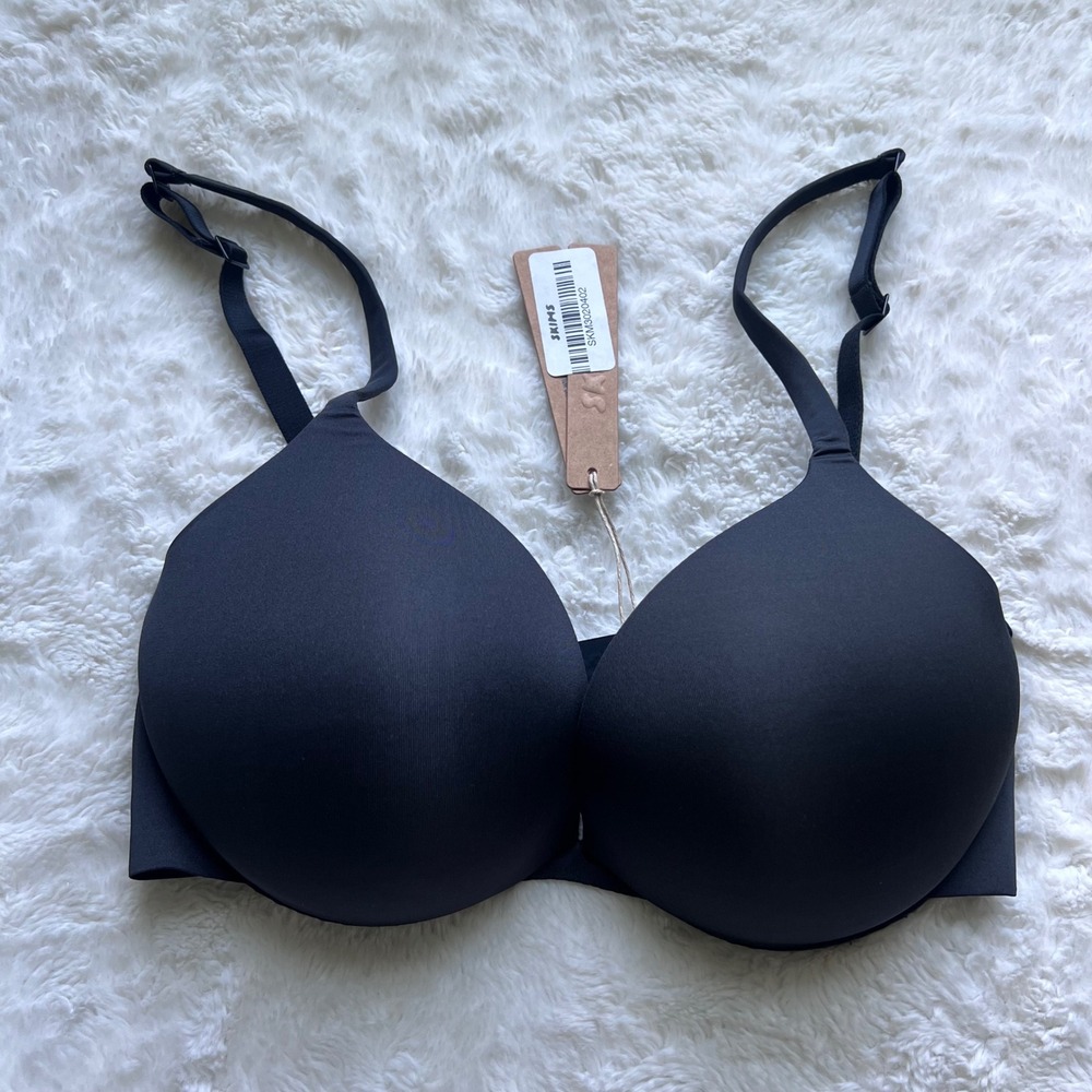 SKIMS Women's Ultimate Push Up Plunge Bra Onyx Black Size 32DD BA-PLG-9214 NEW
